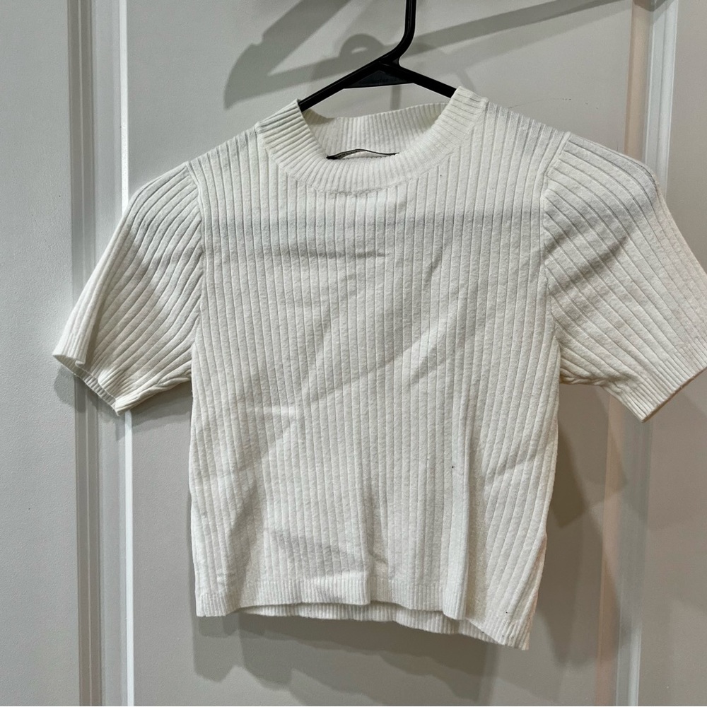 Brandy Melville, knit crop top, white
